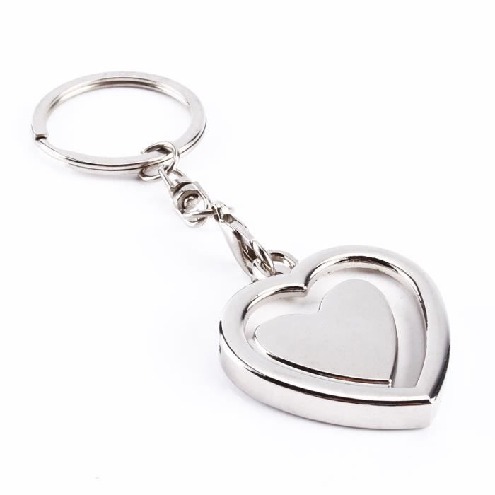 Porte-clés créatif en métal pour homme, femme et enfant, pendentif en forme  de cœur, voiture