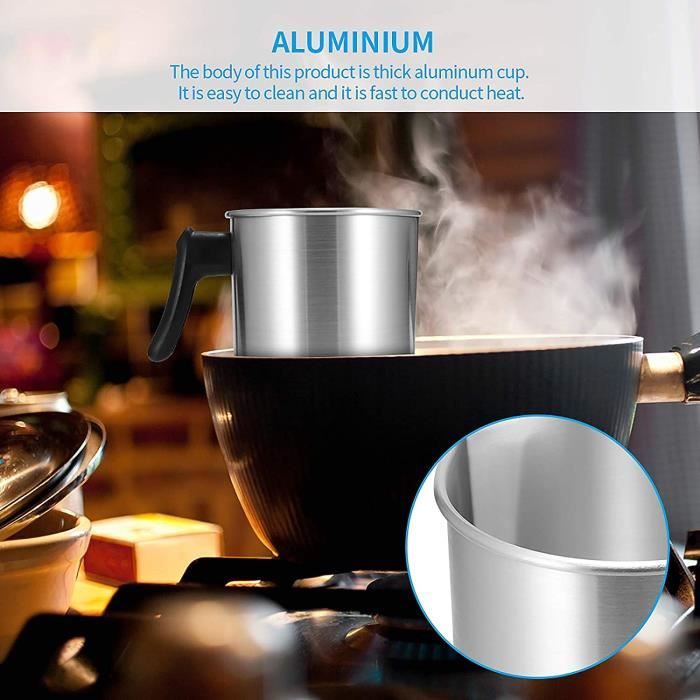 Pot à Fonte De Cire Pour Bougies - 900ml, Inox 304, Bec Verseur, Poignée Anti-Chaleur | DIY Bougies, Savon, Chocolat