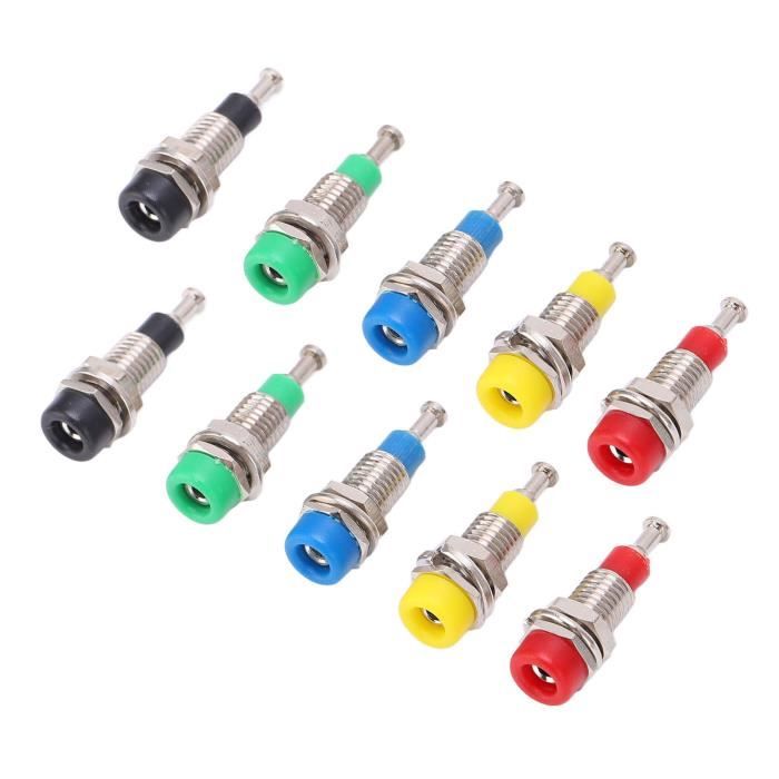10 Pièces Prise Banane 2mm Jack Adaptateur Panneau Montage Pour Multimètre