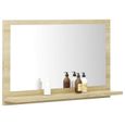 762NEUF Miroir de salle de bain MIROIR LUMINEUX LED SALLE DE BAIN Miroir Mural avec éclairage LED Chêne sonoma 60x10,5x37 cm Agglomé-2