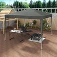 WOLTU Tonnelle de Jardin, Tente Pliante, Protection du Soleil UV 50+, Facile à Installer Hauteur Réglable 3x3m, Gris-2