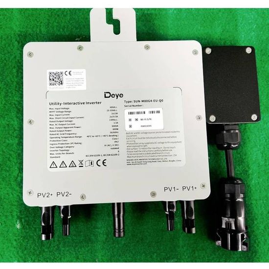 Micro Onduleur Deye M80 800W Avec Relais Protection NA Et WiFi - Intelligent Et Efficace