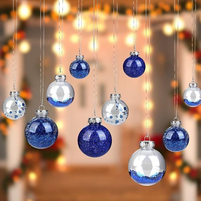 Boules De Noël, Decoration Sapin Noel, 60Mm-2.36" Ensemble D’Ornements Peints En Couleur Et