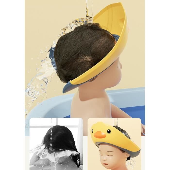 2 Bonnets De Bain Bébé Réglables - Visière Pour Protéger Les Yeux Du Shampoing - Confortables, Matériau EVA Doux - 7