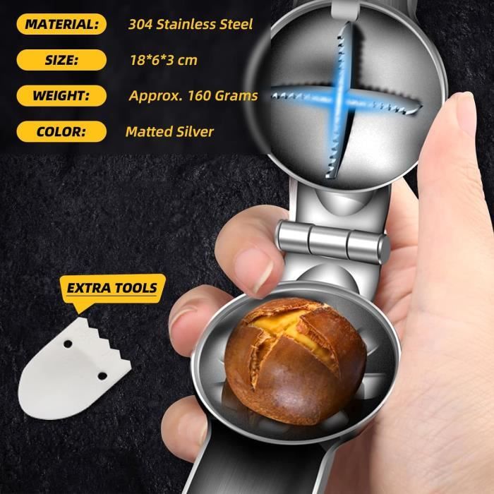 Pince à Châtaignes CHSEEO En Acier Inox 304 - Design Ergonomique, Facile Et Rapide Pour Ouvrir Châtaignes Et Noix