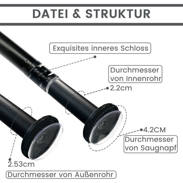 Tringle à Rideaux Sans Perçage 410-500 Cm, 360-450 Cm, 310