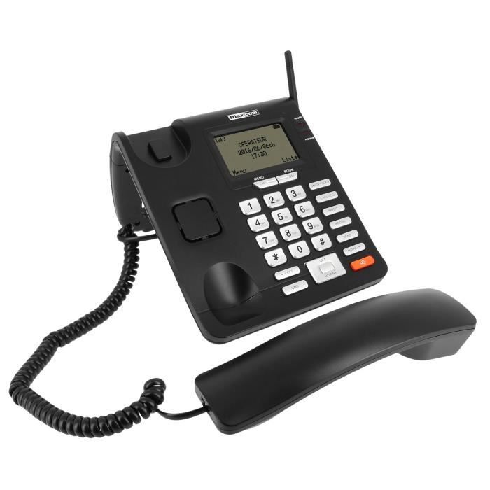 Téléphone fixe filaire avec carte sim pour séniors - Maxcom MM28D