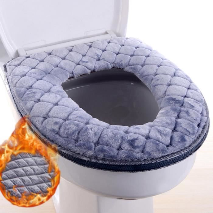 Abattant Wc Housse de siege de toilette universelle chaude et douce lavable ensemble d accessoires pour la Type Gris clair Cdiscount Bricolage