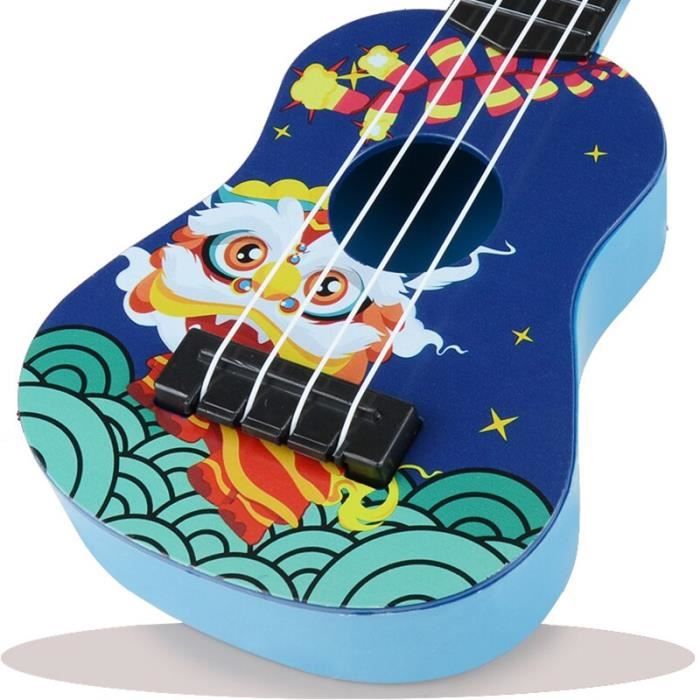 Guitare Jouet Enfant 41cm - Ukulélé 4 Cordes Ajustables - Éducatif Et Ludique