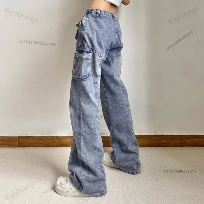 Jean Cargo Baggy A Poches Delavees Vintage main image 1