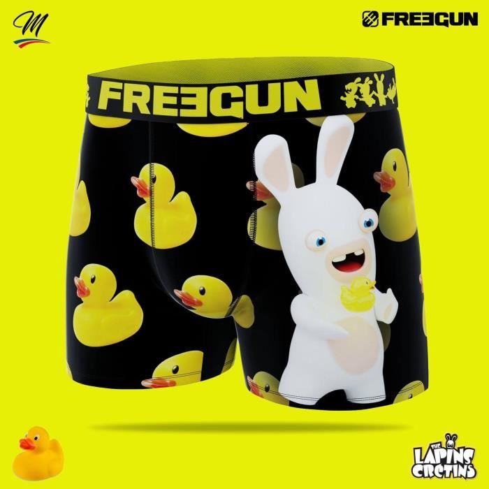 Boxer Homme Lapins Cretins Canard Toy FG LPC19 1 BM COI 02 Noir jaune Cdiscount Pret a Porter