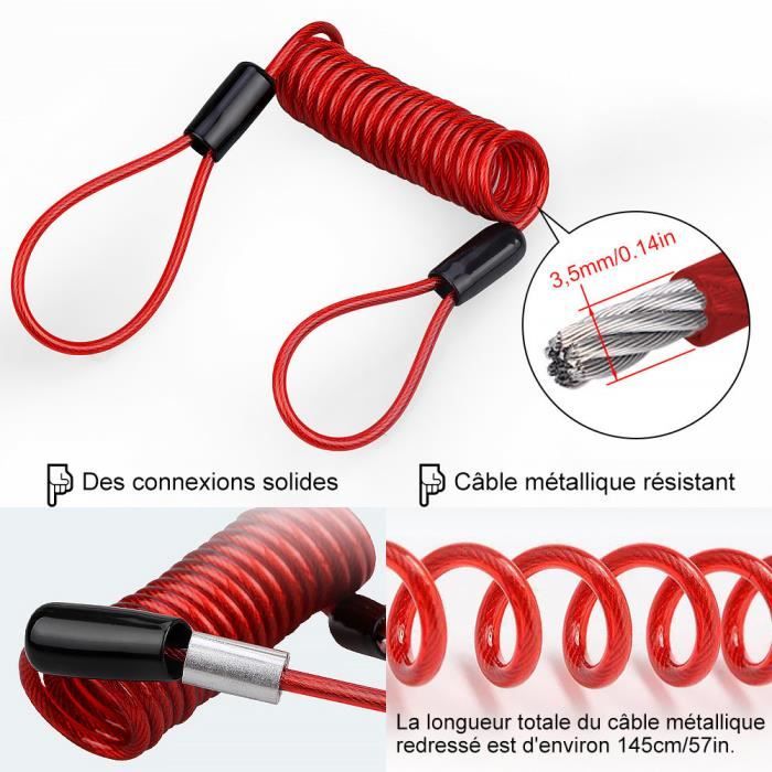 ANTIVOL - BLOQUE ROUE U Antivol Serrure à Avec Câble T-Bar Pour Casque