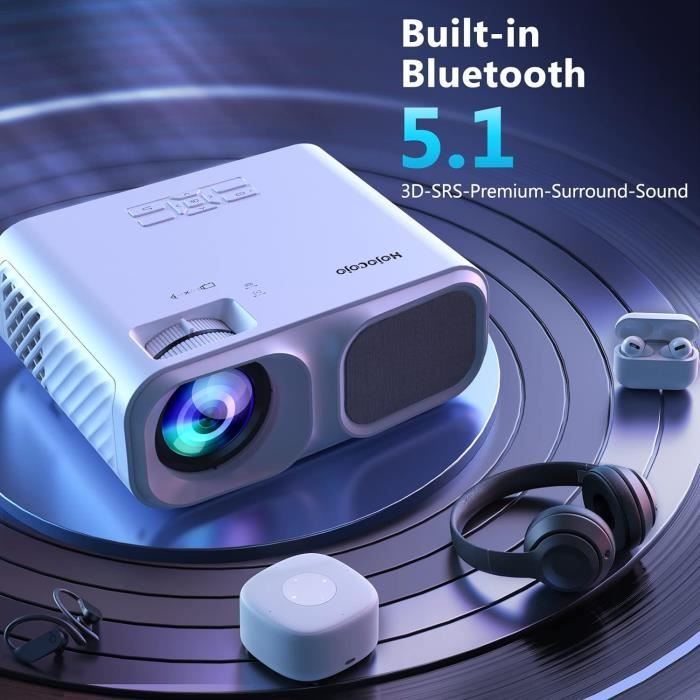 Videoprojecteur WiFi Bluetooth,Videoprojecteur Full HD Supporte