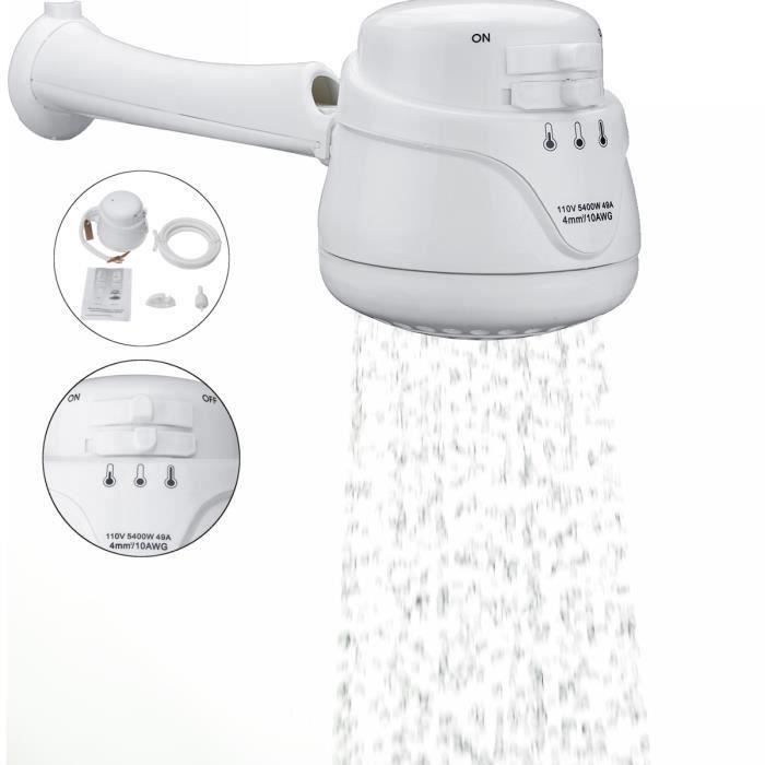 Chauffe-eau électrique instantané avec pomme de douche 5400W, 110/220V,  chauffage immédiat de l'eau du bain - AliExpress