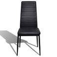 4 pcs Chaise de salle à manger Lot de 4 Chaises Ensemble de chaises Design fin Chaises Scandinave Noir-3
