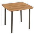 vidaXL Table de jardin 80 x 80 x 72 cm Bois d'acacia solide et acier-3