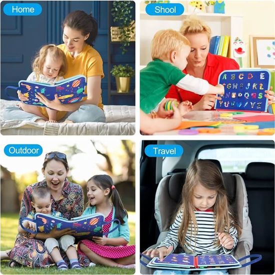Oderra Busy Board Montessori 5 Couches – Planche D’Activités Éducatives Pour Tout-Petits – Apprentissage De La Vie Quotidienne – Jouet Sensoriel Et Motricité Fine