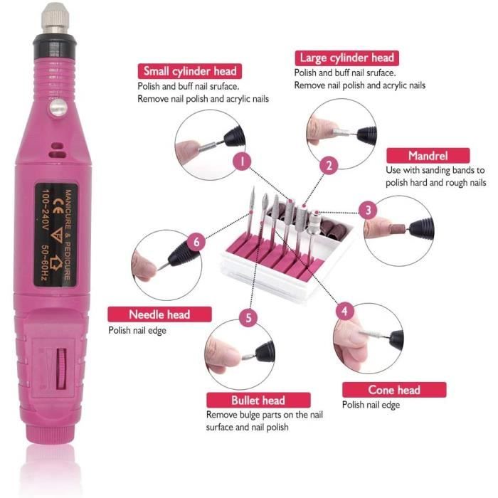 Kit Ponceuse à Ongles Electrique UV - Pour Manucure & Pédicure - Neuf