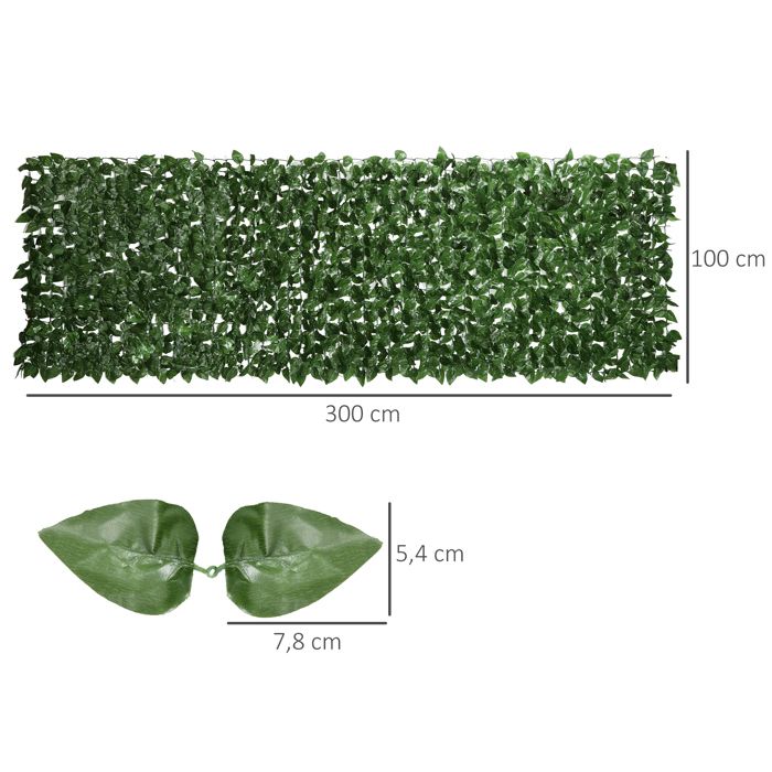 Haie Artificiel Brise-Vue décoration - Outsunny - Rouleau 3L x 1H m ...