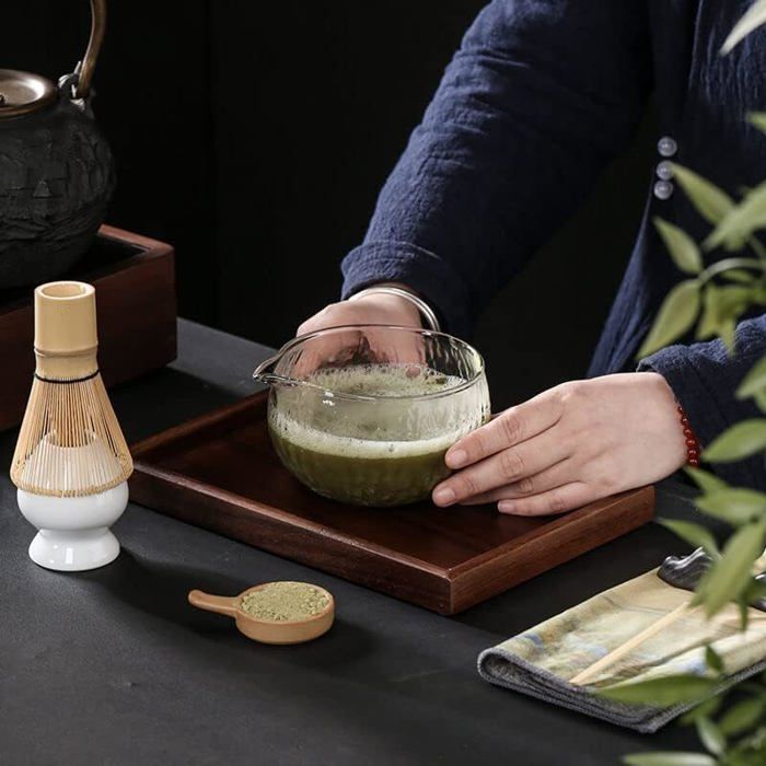 Service Thé Matcha Complet 5 Pièces - Fouet Bambou, Bol Et Accessoires Cérémonie