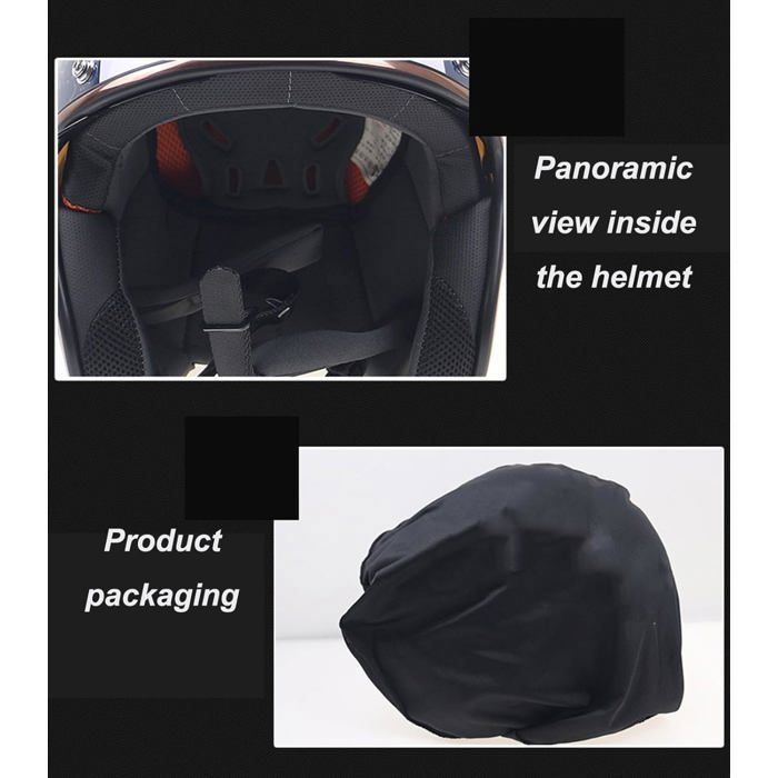 Casque Moto Vintage Jet Avec Visière Et Lunettes - Homologué ECE - Demi Casque Rétro Pour Homme Et Femme