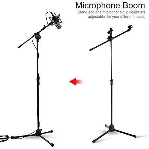 Lot de 2 supports pour microphone avec bras articulé, pince micro et  adaptateur - Pied tripod extra large pour un maintien stable - Cdiscount TV  Son Photo