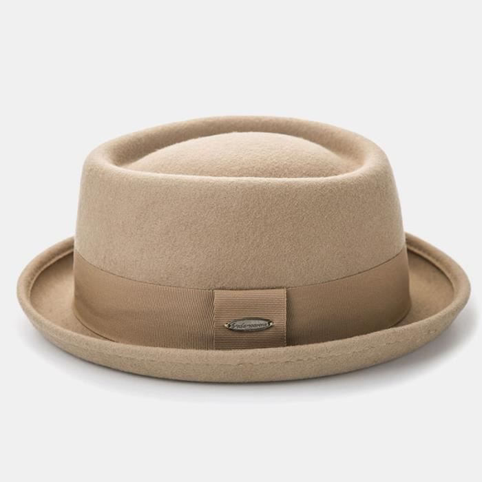 Chapeau Fedora Vintage Ruluti - Deux Tons Laine/Feutre - Taille Unique 56-58cm - Pour Homme/Femme