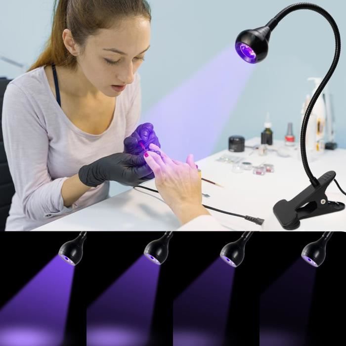 Lampe UV Sèche Ongles pour Pose Americaine, LED USB 3W UV, Matériel  Professionnel pour Gel, Résine & Colle UV, avec Tête Ajust [16] - Cdiscount  Electroménager