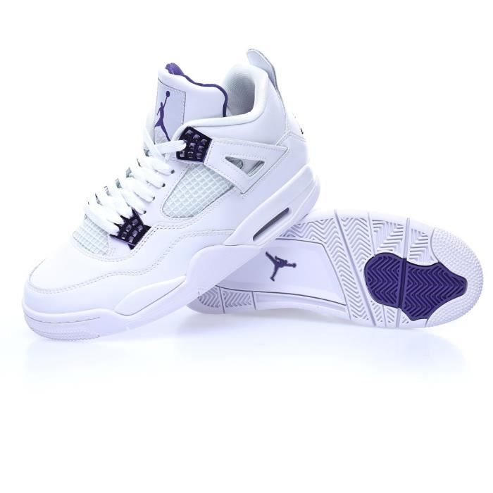 Baskets Air Jordan 4 Chaussures Retro Metallic Purple pour et Femme taille  -36
