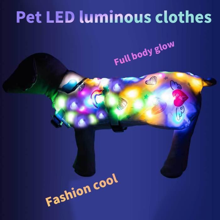 Sonew manteau pour chien lumineux Vêtements lumineux pour animaux