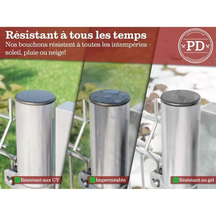 Lot De 2 Bouchons Ailette PVC Pour Tube Rond 20mm - Neuf Emballé