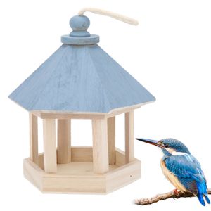 Mangeoire Oiseaux Suspendue En Pin – Nichoir Extérieur Imperméable Pour Jardin Ou Balcon - 3