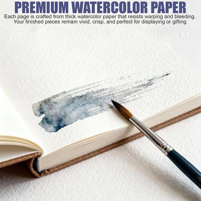 Cahier D'aquarelle Pour Adultes – 12 Couleurs + Pinceau – Guide étape Par étape – Oiseaux – 16,5x22,9 Cm