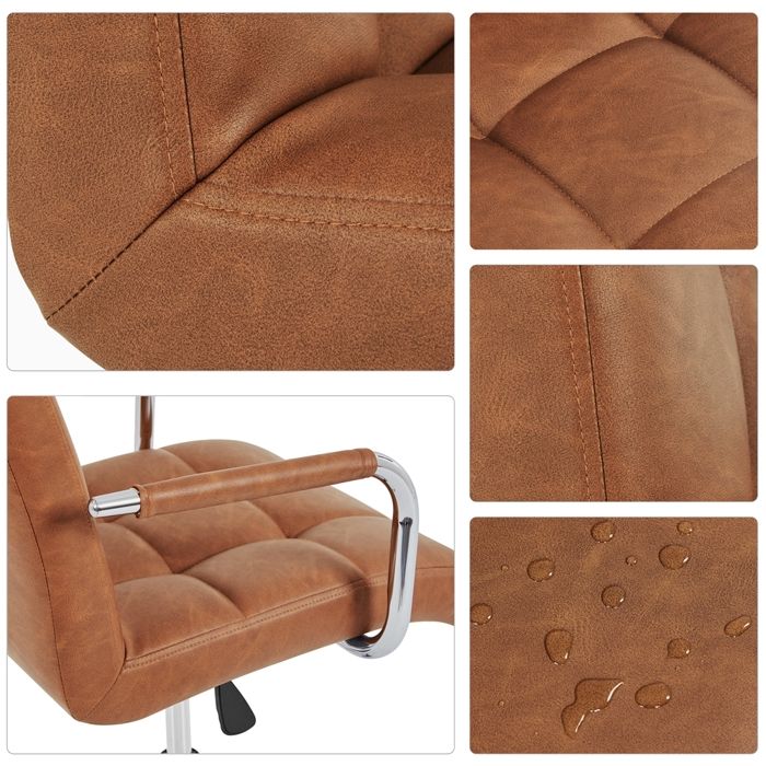 Yaheetech Fauteuil de Bureau en Velours avec Dossier Capitonné Arrondi Pivotant à roulettes Assise Réglable en Hauteur pour Chambre Bibliothèque Salon Crème | Votre wishlist sur
