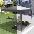 WOLTU Tonnelle de Jardin, Tente Pliante, Protection du Soleil UV 50+, Facile à Installer Hauteur Réglable 3x3m, Gris-5