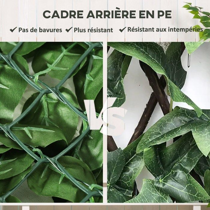 Haie Artificiel Brise-Vue décoration - Outsunny - Rouleau 3L x 1H m ...