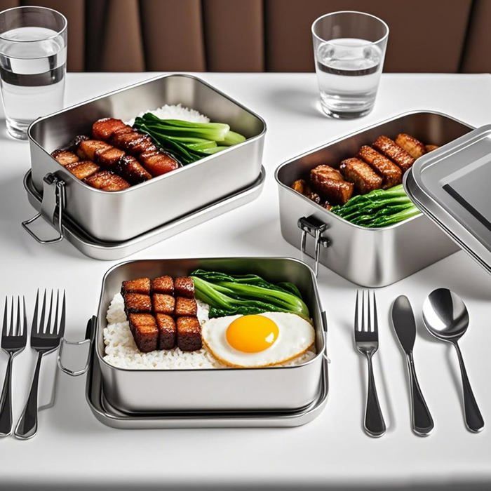 850ml Stainless Steel Bento Box - Leak Proof Bento Box with 1 ...