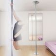 Barre Pole Dance Taille est extensible et réglable de 2,24 m à 2,75 m pour différentes hauteurs de plafond-0