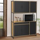 IDMARKET Buffet de cuisine 120 CM BOSTON meuble 6 portes design industriel + tiroir