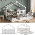 VitaliSpa Lit enfant Design 160 x 80, lit bébé, lit cabane, lit d’appoint, sommier à lattes, blanc