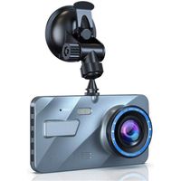 CaméRa De Voiture,Dashcam Double Objectif Voiture Enregistreur De Conduite,4 Pouces LED Full HD 1080P 170 ° Grand Angle avec G[184]