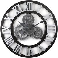 50 cm Horloge Murale Vintage Silencieux Horloge Pendule Murale,en Chiffres ,Romains pour Salon, Salle, Chambre,Bureau Maison Décor