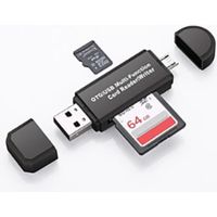 Lecteur de carte OTG multifonctionnel Lecteur de carte Micro SD USB128GB noir
