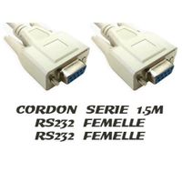 Cordon Série RS232 Femelle / Femelle - Prises DB9 -1.5 M  CABLAGE Droit 1:1