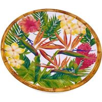 Les Jardins de la Comtesse - Grande Assiette Plate en mélamine pure - 28 cm - Fleurs Exotiques
