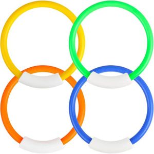 Set de 4x anneaux de plongée en plastique de couleur - speelgoed de piscine - Jouets