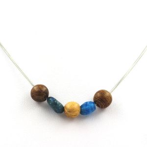 Collier Femme En Chrysocolle De Namibie - Perles 8mm Qualité 7A, Chaine Incluse (Neuf)