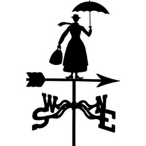 GIROUETTE - CADRAN Métal Girouette Décoration, Design Rétro Homme avec Parapluie Indicateur de Direction Outil de Mesure 