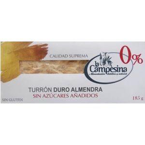 SUCRE & ÉDULCORANT LA CAMPESINA - Nougat dur aux amandes sans gluten et sans sucre 185 g (Amande)
