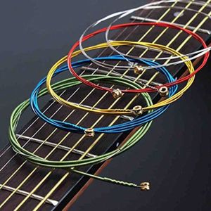 KIT OUTILS - PIÈCES Kit outils-pièces,Cordes de guitare acoustique colorées,E-A, pour modèle acoustique, électrique, basse, folk - Guitar Strings